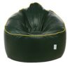 Amazon Brand – Solimo Muddha Xxxl Bean Bag Filled With Beans (Dark Green With Yellow Piping)