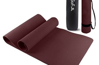 Yogarise Yoga Mat For Men And Women, Premium Exercise Mat For Home Workout, Anti Slip Yoga Mat Workout, Gym Mat For Workout At Home With Bag And Strap (Wine, 4Mm)