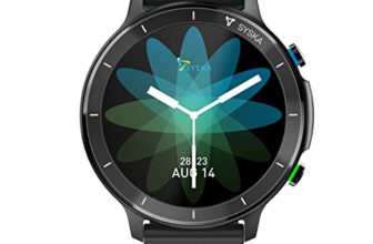 Syska Stellar, 1.28” Display, Multiple Watch Faces, Accelerometer, Hr & Spo2 Monitoring, Sleep Monitor, Music And Camera Control, Bt Calling Smartwatch (Space Black, Free Size)