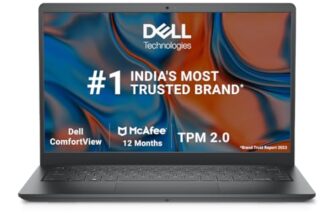 Dell [Smartchoice 14 Laptop, 12Th Gen Intel Core I5-1235U/8Gb Ddr4/512Gb Ssd/Intel Uhd Graphics/14.0″ (35.56Cm) Fhd/Win 11+ Mso’21/Spill-Resistant Keyboard/15 Month Mcafee/Black/Thin & Light 1.48Kg