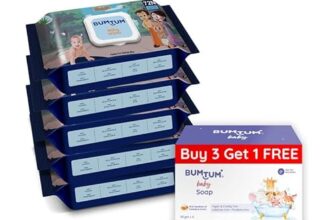Bumtum Chota Bheem Gentle Soft Moisturizing Wet Wipes With Lid – 360 Pcs.(Pack Of 5) & Baby Soap (4N X 50 Gram) Combo