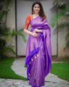 BY ECO Woven, Polka Print Kanjivaram Jacquard Saree(Magenta)