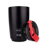 Pigeon Thermocup 400 Ml: Stainless Steel Vacuum Insulated Coffee Cup/Tumbler For Hot And Cold Drinks, Bpa-Free, Leak-Proof, Coffee Mug With Double Lid – Ideal For Car, Home, Office, Travelling|Black