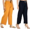 blotto Relaxed Women Yellow, Dark Blue Trousers