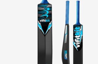Vifitkit Turf Bat Cricket For Adults, Plastic Tennis Cricket Bat For Men, Heavy Plastic Cricket Bats With Anti Slip Rubber Grip For Gully Cricket, Tournament Match, Standard Full Size – Black & Blue