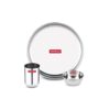Storehaus Stainless Steel 1 Thali+1 Katori+ 1 Glass Kitchenware Set Ideal For Home, Restaurants And Family Use, Silver