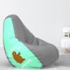 Comfybean Bag With Beans Filled Xxxl- Official: Jack & Mayers Bean Bags – For Young Adults – Max User Height : 5-5.8 Ft.-Weight : 60-70 Kgs(Model: Bearly Awake – Light Grey Peach)(Faux Leather)