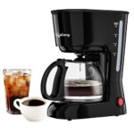 Lifelong Drip Coffee Maker For 5 Cups – Coffee Machine With Water Level Indicator, 750Ml Borosilicate Carafe Glass Jar Of 600W- Detachable Coffee Filter- Coffee Maker Machine For Home & Office (Black)