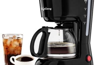 Lifelong Drip Coffee Maker For 5 Cups – Coffee Machine With Water Level Indicator, 750Ml Borosilicate Carafe Glass Jar Of 600W- Detachable Coffee Filter- Coffee Maker Machine For Home & Office (Black)