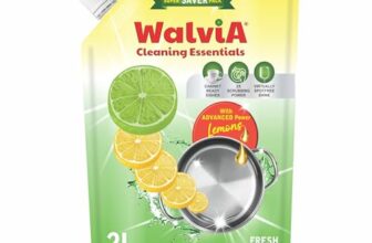 Walvia Dishwash Liquid Gel With Advance Power | Dishwasher Liquid Detergent For A Deep Clean | Tackle Stubborn Grime | Powerful Cleaning Solution For All Utensils – 2L Refill Pack (2 Liter)