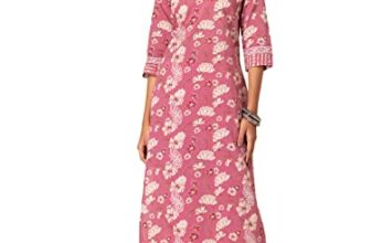 Indya Pink Floral Jaal Print Cotton Kurta And Printed Pants (Set Of 2)