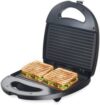 Candes Crisp Sandwich Griller, 750 W with 4 Slice Non-Stick Grill(Black & Silver)