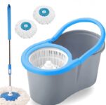 V-Mop Premium Pink Steel Classic Magic Spin Dry Bucket Mop – 360 Degree Self Spin Wringing Mop Set, Mop, Cleaning Wipe, Bucket, Dustbin, Mop-01-21 Wet & Dry Mop(Multicolor)