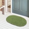 Kuber Industries Cotton Oval Door Mat For Porch/Kitchen/Bathroom/Laundry Room,(Green) 54Km3952