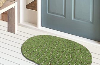 Kuber Industries Cotton Oval Door Mat For Porch/Kitchen/Bathroom/Laundry Room,(Green) 54Km3952