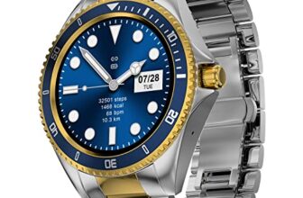 Fire-Boltt Quantum Luxury Stainless Steel Design 1.28″ Bluetooth Calling Smartwatch With High Resolution Of 240 * 240 Px & Tws Connection, Spo2 Tracking With 100 Sports Modes (Sapphire Gold)