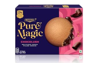 Britannia Pure Magic Chocolush – Delicious Choco Filled Cookie | 300 Gm | Live This Moment With Crunchy And Gooey Choco Filling Cookie