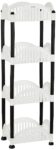 Amazon Brand – Solimo Four-Tier Multipurpose Plastic Rack For Kitchen, Living Room, Bathroom (Convex, Black And White)