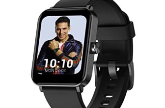 Goqii Smart Vital Max Spo2 1.69” Hd Full Touch, Smart Notification, Waterproof, Ip68, Smartwatch For Smart Phones, Blood Oxygen, Sports & Sleep Tracking With 3 Months Personal Coaching- Black