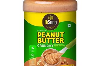 Disano Peanut Butter, All Natural, Crunchy, Unsweetened, 30% Protein, Gluten Free, Non Gmo, 1Kg