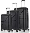 Stony Brook By Nasher Miles Axis Hard-Sided Polypropylene Luggage Set Of 3 Black Trolley Bags (55, 65&75Cm) Cabin & Check-In Set – 28 Inch