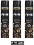 Axe Dark Temptation Deodorant Spray – For Men(645 Ml, Pack Of 3)