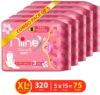 Niine Naturally Soft Ultra Thin Xl+ Super Saver Pack, Sanitary Napkins With Biodegradable Disposal Bags Inside (Pack Of 5), 75 Pads Count Sanitary Pad(Pack Of 75)