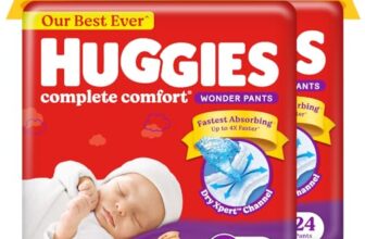 Huggies Complete Comfort Wonder Pants Newborn / Extra Small(Nb/Xs)Size(Up To 5 Kg)Baby Diaper Pants,48 Count,India’S Fastest Absorbing Diaper With Upto 4X Faster Absorption,Unique Dry Xpert Channel