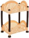 Amazon Brand – Solimo Two-Tier Multipurpose Plastic Rack For Kitchen, Living Room, Bathroom (Convex, Beige And Brown)