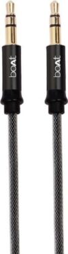 boAt AUX Cable 1.5 m AUX 500(Compatible with Premium Stereo Devices, Black, One Cable)