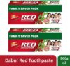 Dabur Red, World’S No. 1 Ayurvedic Paste (Combo Pack 1+1, 500G Each) Toothpaste(1000 G, Pack Of 2)