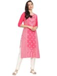 Ketch Women’S Polyester Straight Dress Shirt (Khku000086_Pink_M)