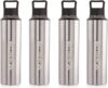 NIRLON Eco Pure Single Wall Stainless Steel Water Bottle 900 ml Bottle(Pack of 4, Silver, Steel)
