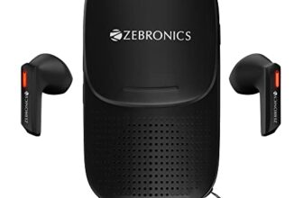 Zebronics Sound Bomb X1 3-In-1 Wireless Bluetooth V5.0 In Ear Earbuds, Speaker Combo With 30 Hour Backup, Built-In Led Torch, Call Function, Voice Asst, Type C(Black)