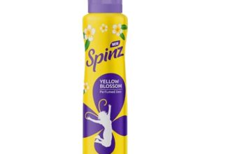 Spinz Yellow Blossom Perfumed Deo For Women, With Fresh Frangipani Fragrance For Long Lasting Freshness And 24 Hours Protection From Odour Causing Bacteria, 200Ml