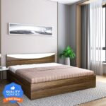 Flipkart Perfect Homes Carol Engineered Wood Queen Bed(Finish Color – Brent Wood & White, Delivery Condition – Knock Down)