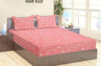 Bsb Home Barbie Edition Designer Printed 150 Gsm Microfiber Double Bedsheet With 2 Regular Size Pillow Covers(215 X 210 Cm Or 7Ft X 7Ft, Flower Pink)