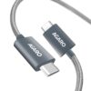 Agaro Type C To Type C Fast Charging Cable Compatible With Android Devices, Iphone15, Power Bank, 4A, 60W, Supports Pd, 480 Mbps Data Transmission, Braided, 1 Meter, Black