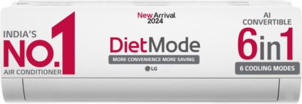 LG AI Convertible 6-in-1 Cooling 2024 Model 1.5 Ton 3 Star Split Dual Inverter HD Filter with Anti-Virus Protection,VIRAAT Mode, Diet Mode & ADC Sensor AC – White(TS-Q18JNXE3, Copper Condenser)
