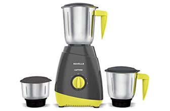 Havells Capture 500W 3 Jar Mixer Grinder, High Speed 21000 Rpm Motor, 304 Ss Blades, 5 Years Motor Warranty With Overload Protector, 1.5 Ltr Bigger Size Blending Jar I (Grey & Green)