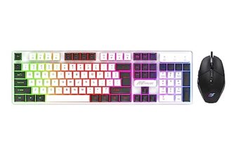 Ant Value Kk1002 Wired Gaming Keyboard & Mouse Combo, 104 Silent Keys, Backlit Rainbow Led Keyboard & 3200 Dpi Rgb Gaming Mouse For Pc/Laptop