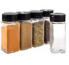 Vasukie Salt & Pepper Square Glass Spice Jar With Black Sifter Two Sided Sifter Cap,Masala Jar Spice Container (Each Bottle 120Ml) (4 Piece)