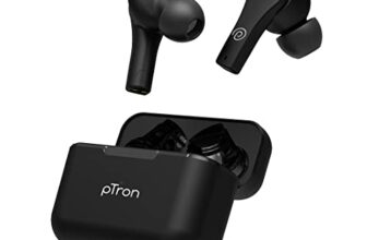 Ptron Bassbuds Tango In-Ear Tws Earbuds, Trutalk Ai-Enc Calls, Movie Mode, 40Hrs Playtime, Bluetooth 5.1 Headphone With Hd Mics, Touch Control, Ipx4 Water-Resistant & Type-C Fast Charging (Black Matt)