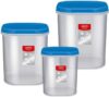 MILTON Plastic Grocery Container  – 6 L, 8 L, 12 L(Pack of 3, Blue)
