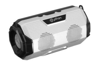 Ptron Newly Launched Fusion Rock 16W Portable Bluetooth 5.0 Speaker With Dual Drivers, 6Hrs Playtime, Speaker For Phone/Laptop/Tablets, Aux/Tf Card/Usb Drive Playback & Tws Function (Silver/Black)