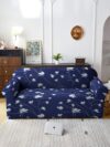 Flipkart SmartBuy Polyester Floral Sofa Cover(Blue Pack of 1)