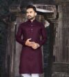 Cellux Men Striped Straight Kurta(Maroon)
