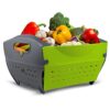 Home Puff Collapsible Fruits & Vegetable Basket, Storage Box For Fridge, Multipurpose Strainer Colander, Easy To Use & Clean, Washing Bowl, Diy Organizer For Kitchen, Green