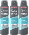 DOVE Men+Care Clean Comfort Dry Spray Antiperspirant Deodorant (Pack of 3) Deodorant Spray  –  For Men(450 ml, Pack of 3)