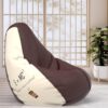 Comfybean Bag With Beans Filled Xxl- Official: Jack & Mayers Bean Bags – For Teenagers – Max User Height : 4.5-5 Ft.-Weight : 45-50 Kgs(Model: E=Mc2 Brown Cream)